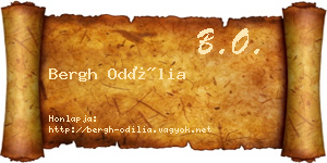 Bergh Odília névjegykártya
